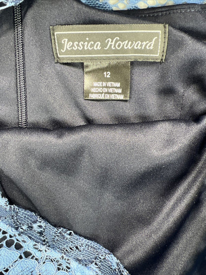 NEW Jessica Howard Women's Blue Lace Cap Sleeve Dress - 12
