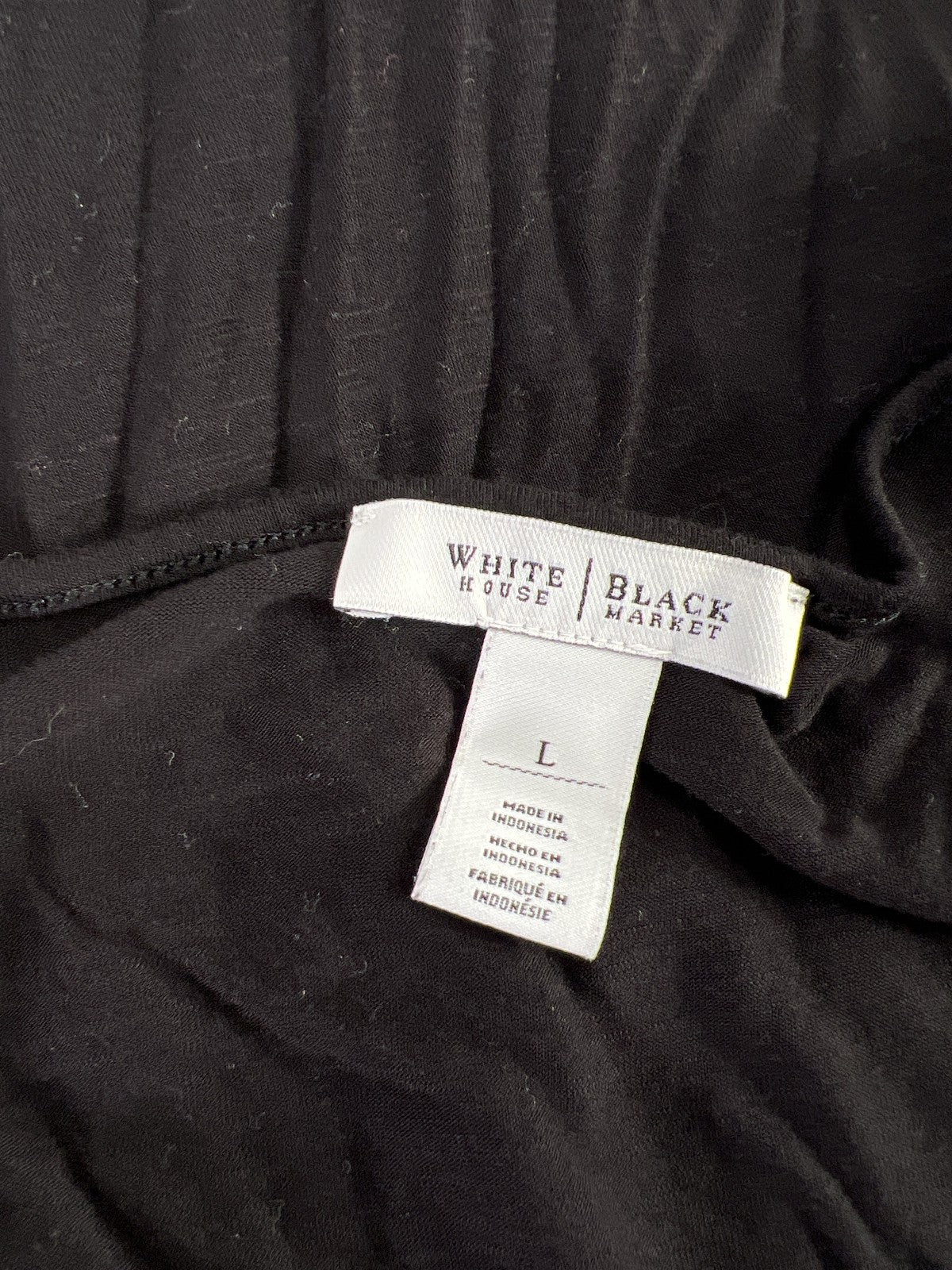 White House Black Market Women’s Black Long Sleeve V-Neck Shirt - L