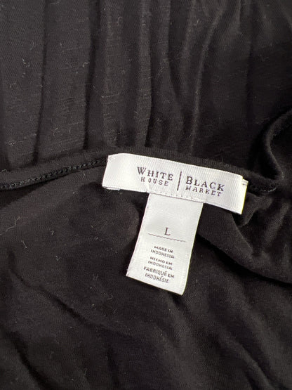 White House Black Market Women’s Black Long Sleeve V-Neck Shirt - L