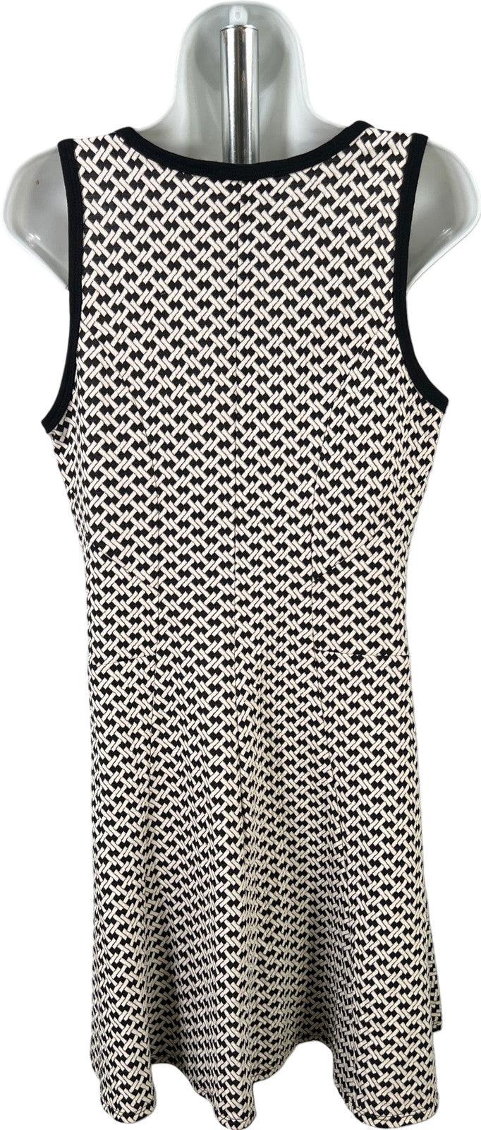 Ren Kane Women’s Black/White Sleeveless Fit and Flare Dress - L