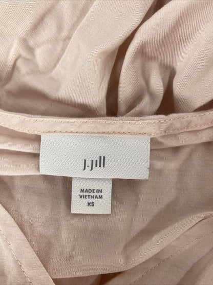J.Jill Blusa rosa con cuello en V y manga 3/4 para mujer - XS