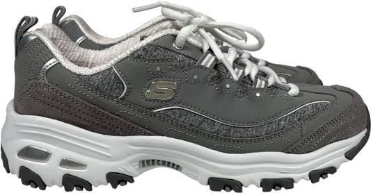 Skechers Women’s Gray D’Lites Air Cooled Memory Foam Lace Up Sneakers - 6.5