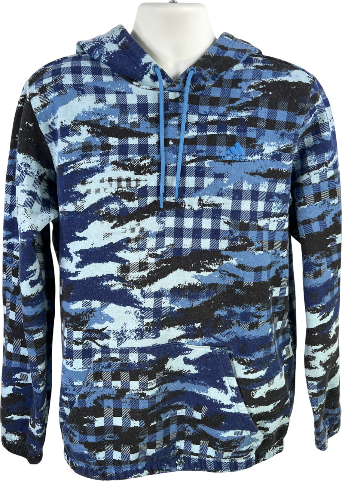 Adidas Men’s Blue Fleece Lined Long Sleeve Pullover Sweatshirt - L