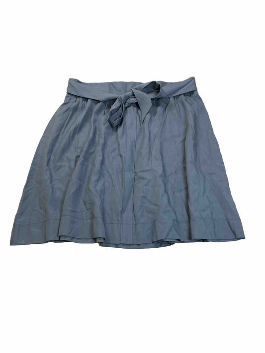 NEW LOFT Women's Blue Tie Waist A-Line Skirt - L