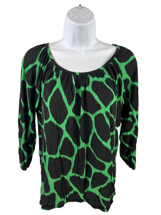 Michael Kors Women's Green 3/4 Sleeve Stretch Top Blouse - S
