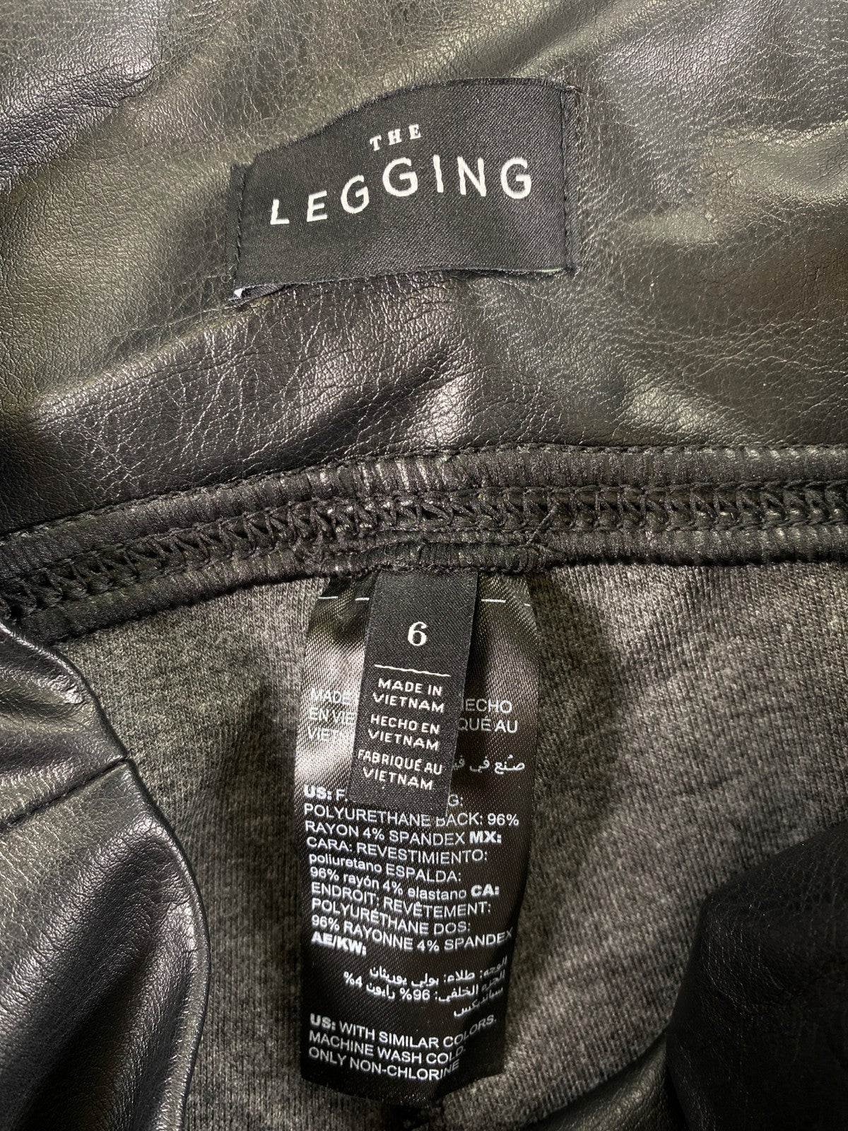 White House Black Market Women’s Black Faux Leather Leggings - 6