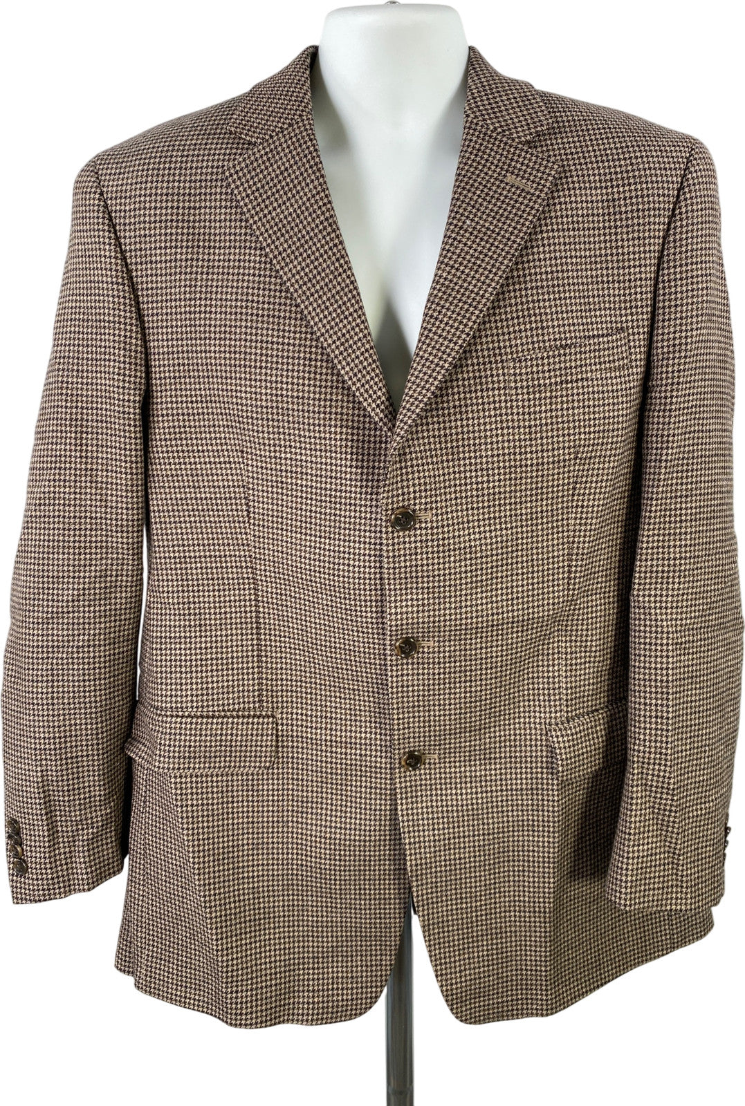 Michael Kors Men’s Brown Houndstooth Wool Blend Blazer Jacket - 42