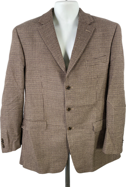 Michael Kors Men’s Brown Houndstooth Wool Blend Blazer Jacket - 42