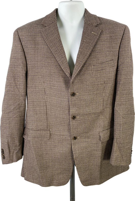 Michael Kors Men’s Brown Houndstooth Wool Blend Blazer Jacket - 42