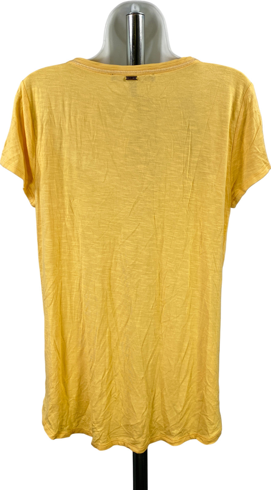 White House Black Market Women’s Yellow Everyday Short Sleeve V-Neck Tee - M