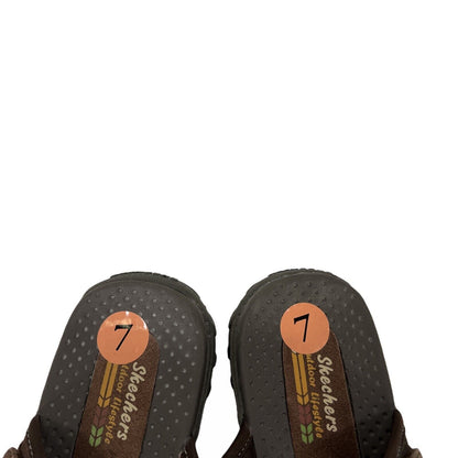 NEW Skechers Women's Brown Suede Reggaes Sandals - 7