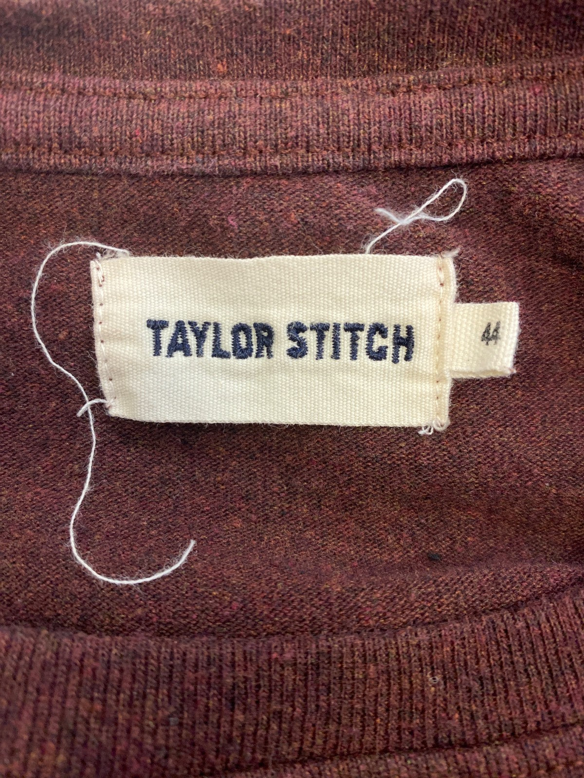 Taylor Stitch Men’s Burgundy Short Sleeve Pocket Front Heavy T-Shirt - 44/US XL