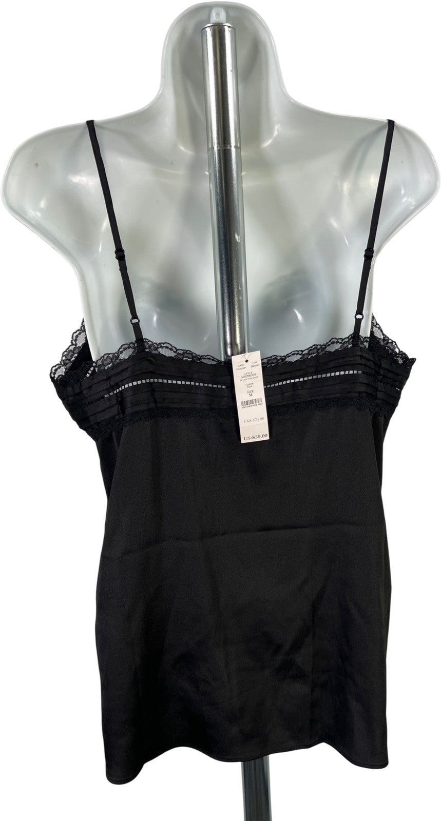 White House Black Market Women’s Black Lace Trim Cami Tank Top - M