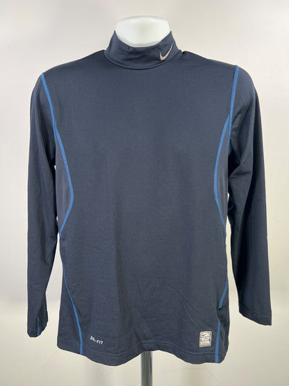 Nike Men’s Blue Fitted Pro Combat Long Sleeve Athletic Shirt - M
