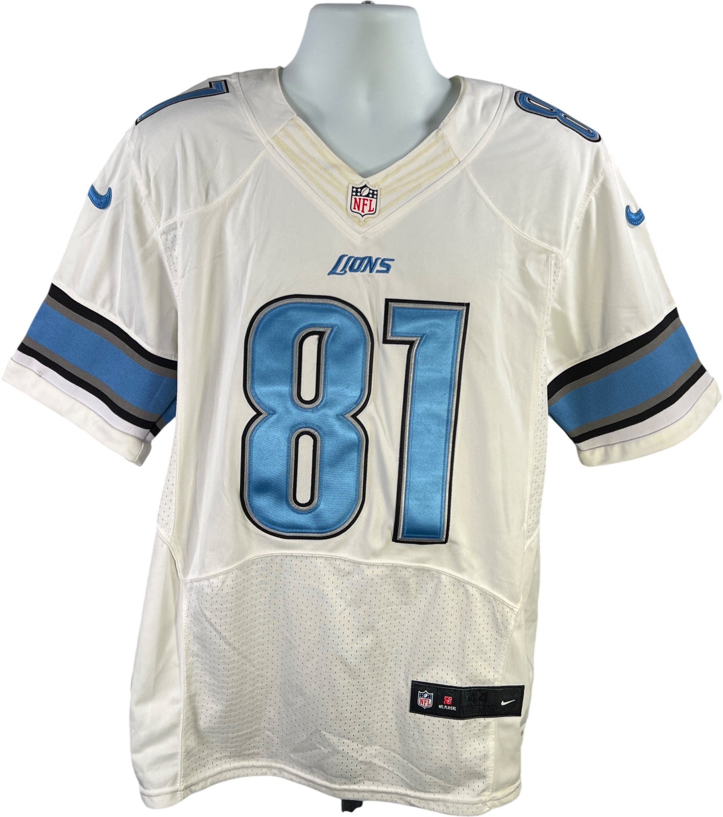 NFL On Field Men’s White Detroit Lions 87 Johnson Football Jersey - 44