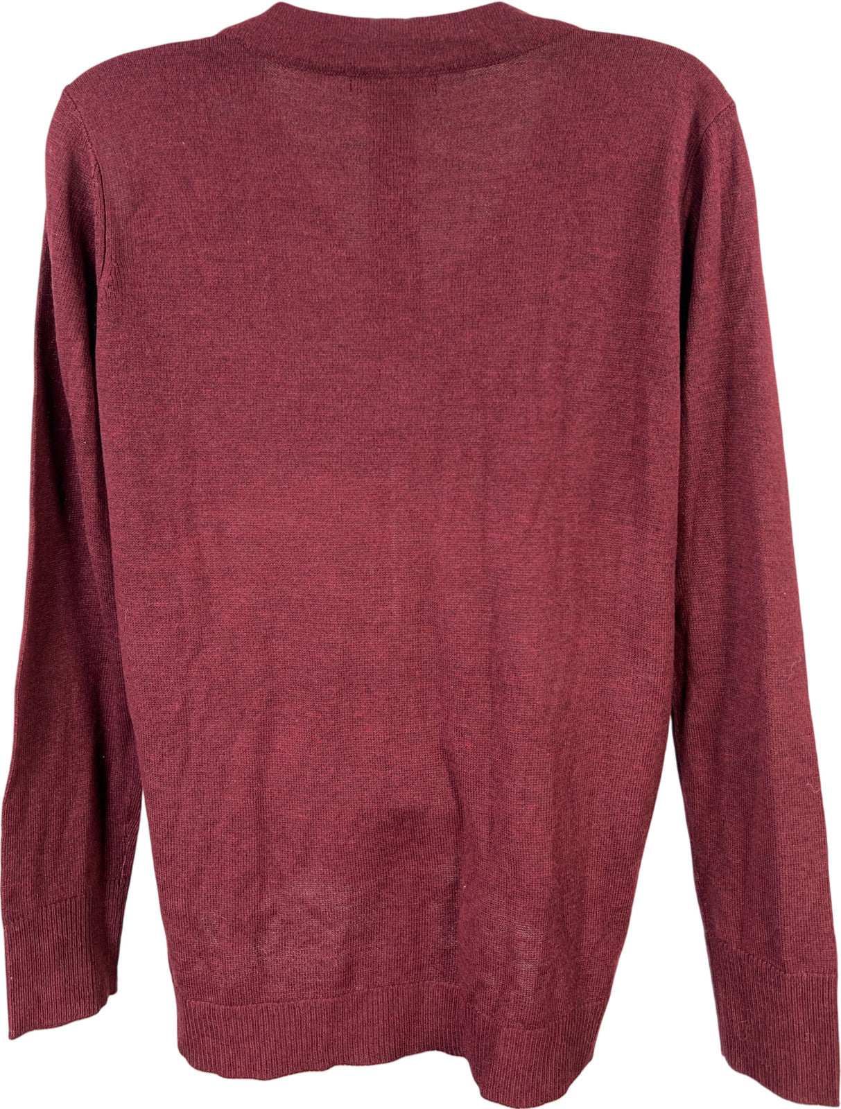 Staccato Women’s Burgundy Long Sleeve Thin Knit Button Accent Sweater - S