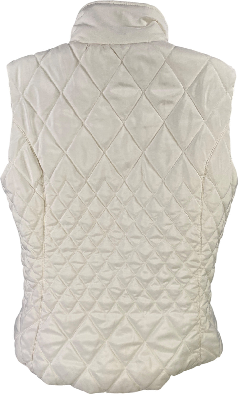 Coldwater Creek Women’s White Quilted Sleeveless Full Zip Light Puffer Vest - M