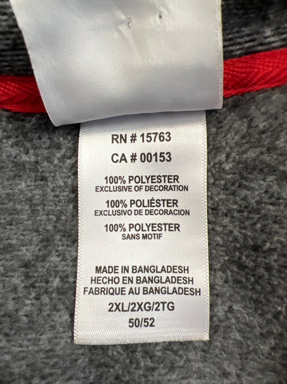 NHL Official Licensed Men’s Gray Detroit Red Wings 1/4 Zip Fleece Jacket - 2XL