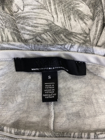 White House Black Market Women’s Gray Leaf Print Long Sleeve Shirt - S