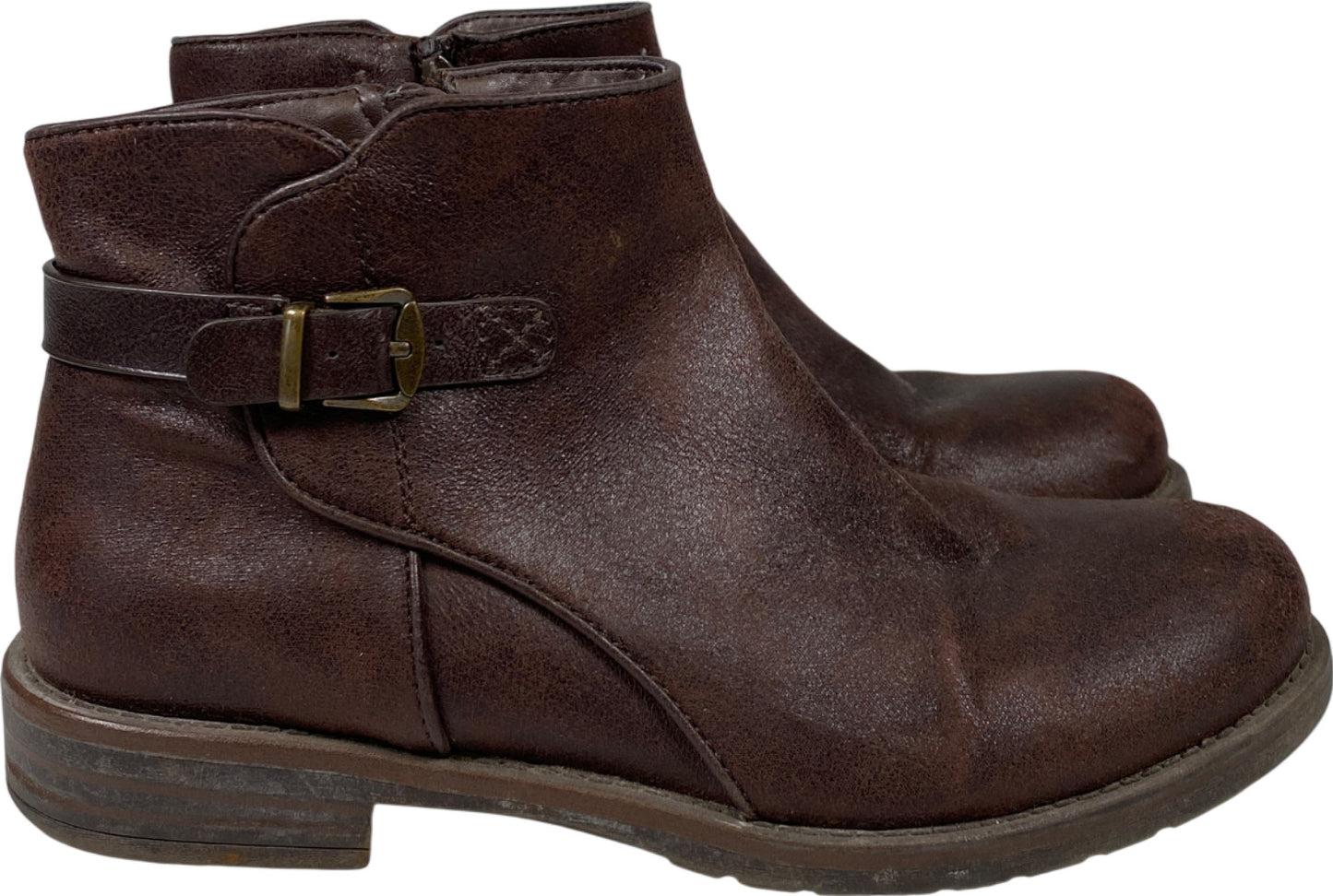 Baretraps Women’s Brown Textile Side Zip Caine Ankle Booties - 7