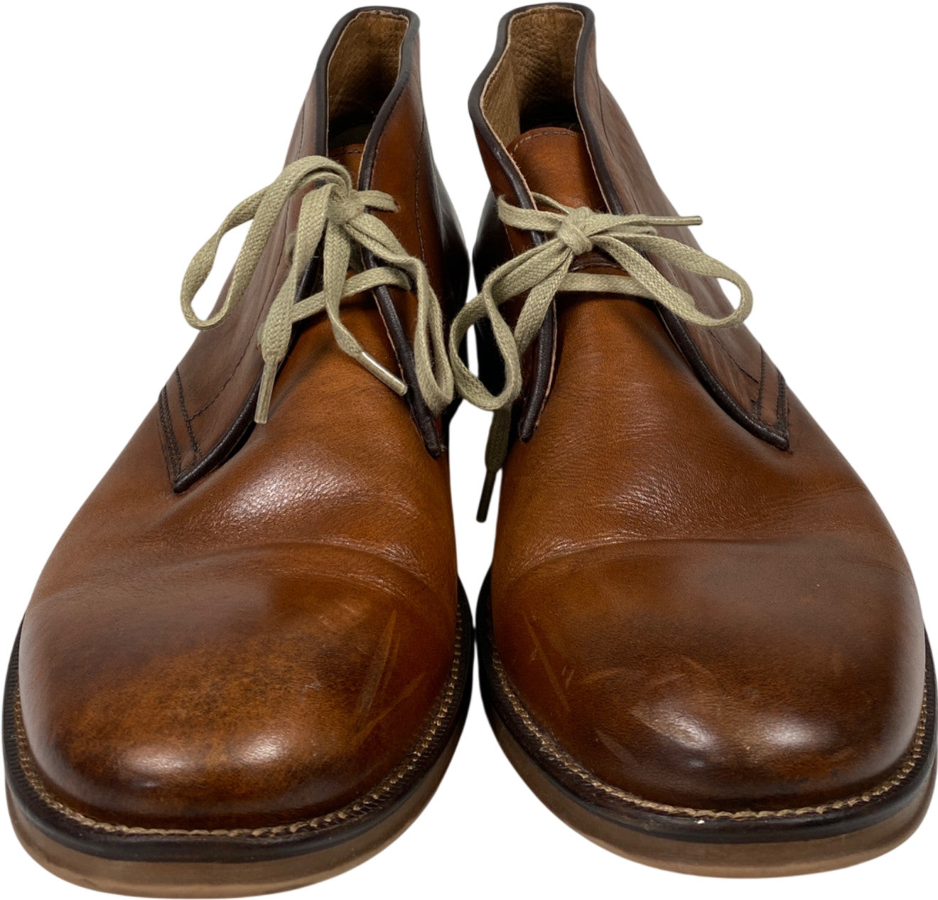 Johnston and Murphy Men’s Brown Leather Lace Up. Dress Chucka Boots - 10