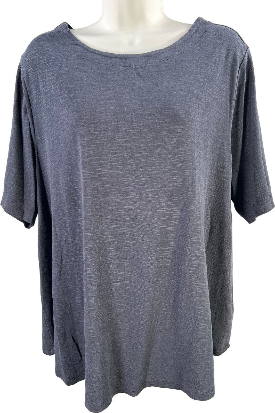 J.Jill Women’s Blue Pima Slub Cotton Elbow Sleeve T-Shirt - XL