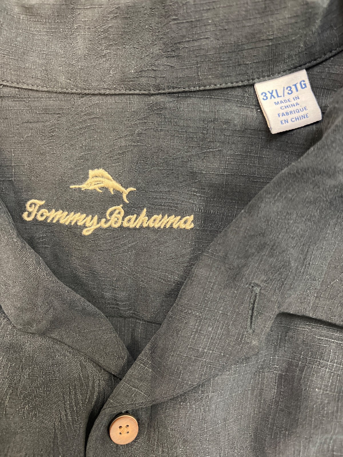 Tommy Bahama Men’s Black Tropical Christmas Silk Button Up Shirt - 3XL