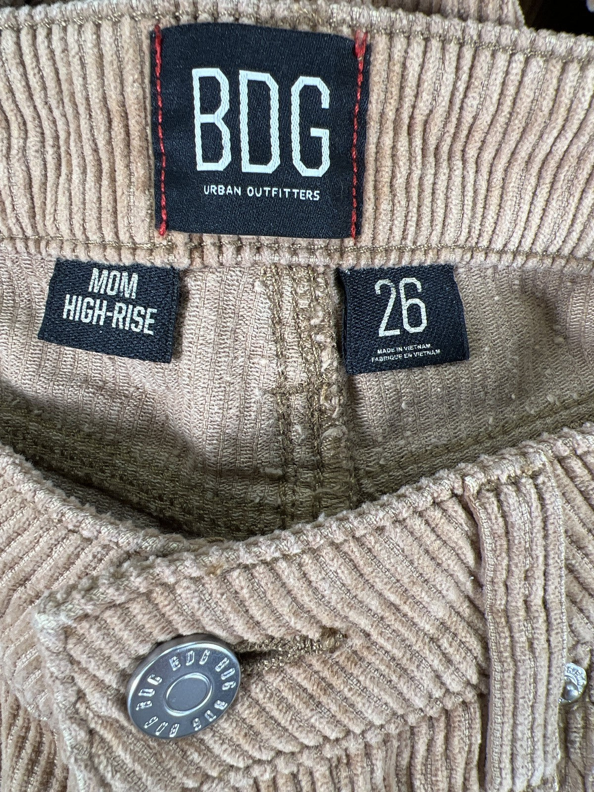 BDG Women’s Brown Mom High Rise Corduroy Jeans - 26