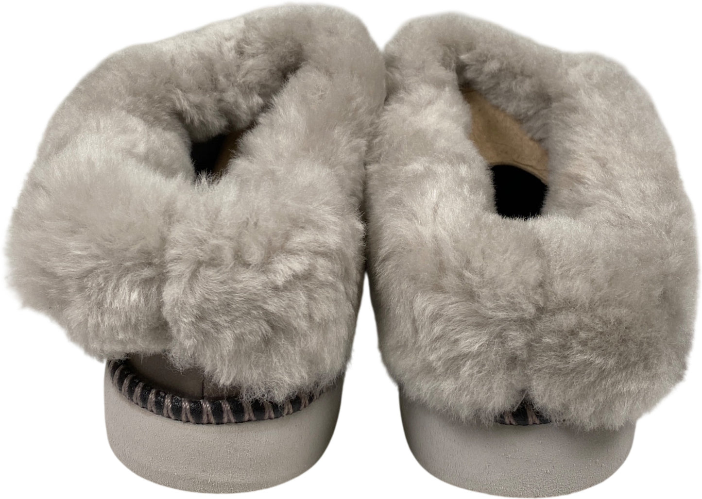 Olukai Women’s Mist Gray Fog Suede KUI Shearling Trim Slippers - 5