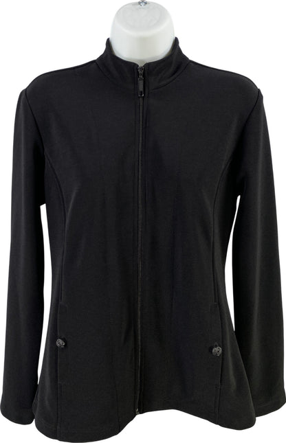 Chico’s Women’s Black Stretch Long Sleeve Full Zip Jacket - 0/S