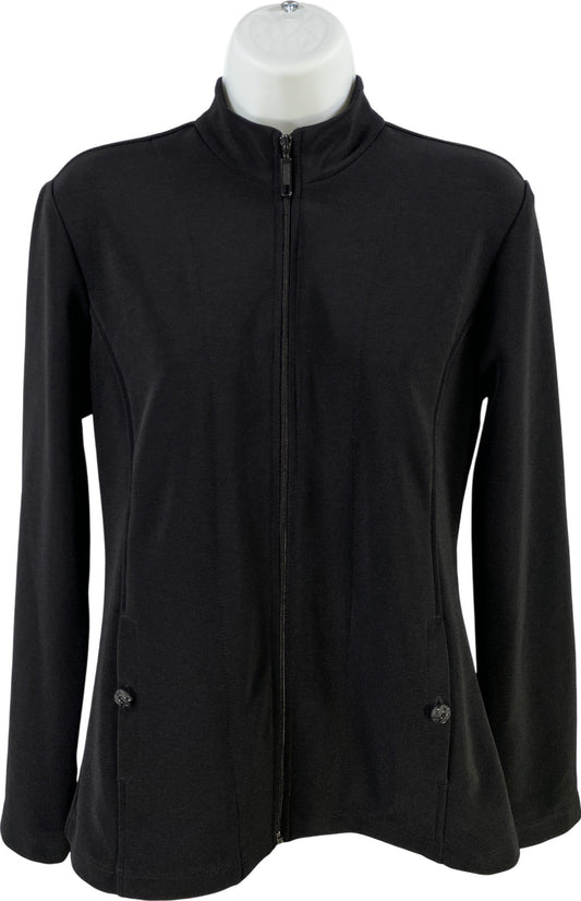 Chico’s Women’s Black Stretch Long Sleeve Full Zip Jacket - 0/S