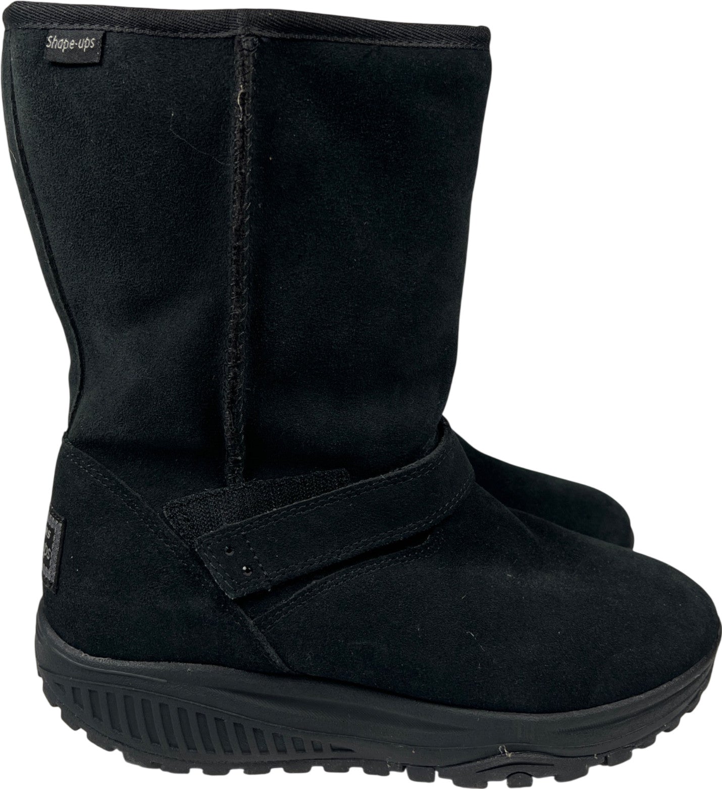 Skechers Women’s Black Shearling Shape Ups Boots - 7.5