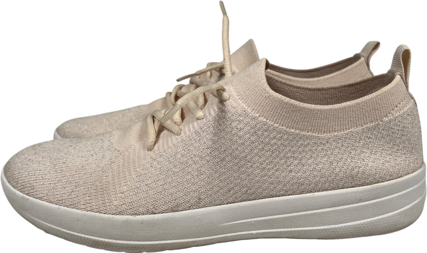 FitFlop Women’s Ivory Metallic Super Q Knit Slip On Sneakers - 8