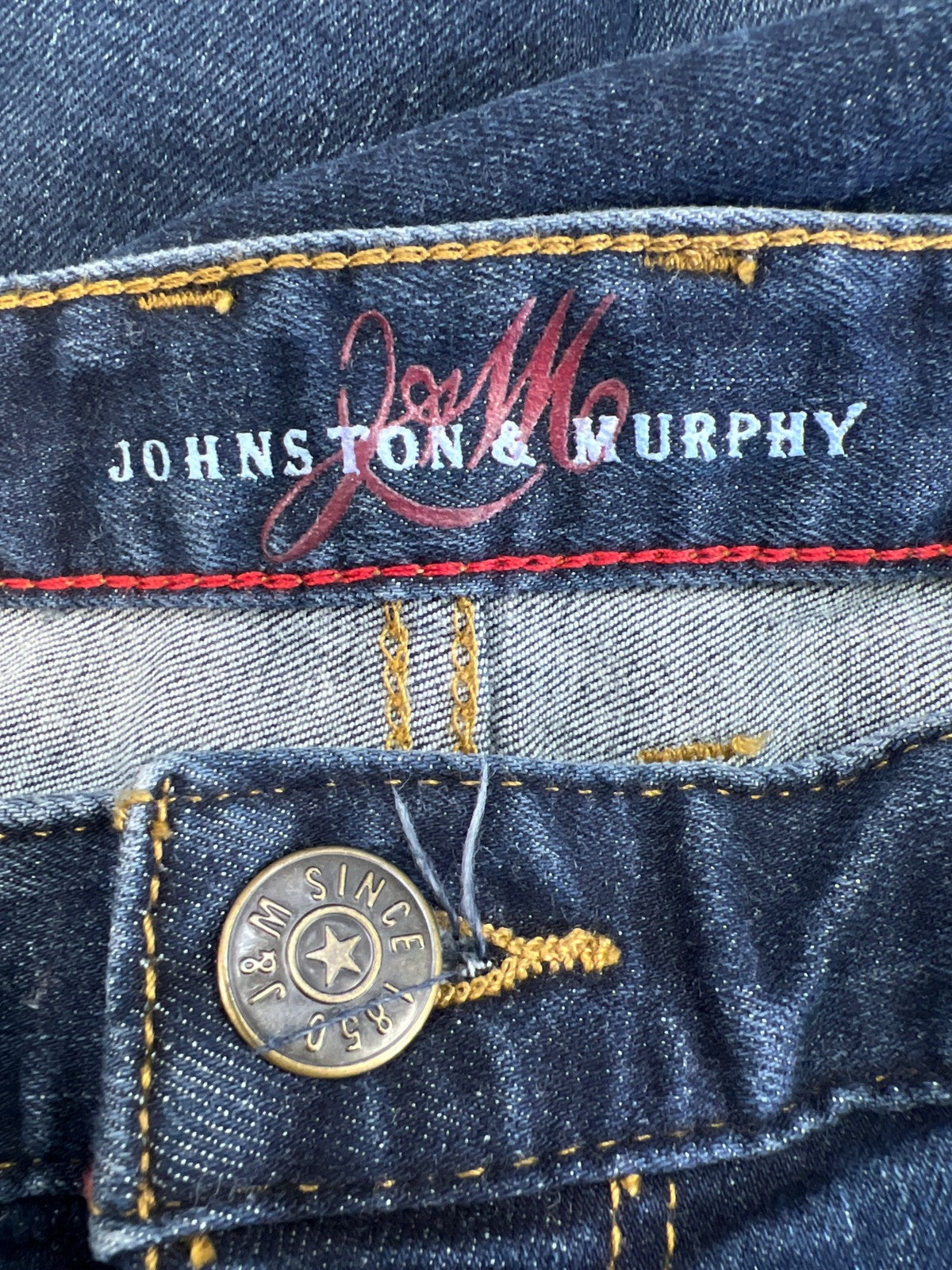 Johnston and Murphy Men’s Dark Wash Regular Fit Denim Jeans - 36x30