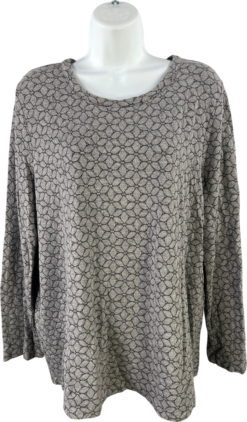 J.Jill Women’s Gray Long Sleeve Crew Neck Shirt - L