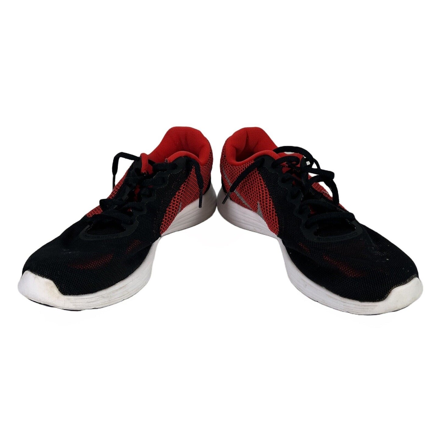 Nike Mens Black/Red Revolution 3 Revolution Lace Up Athletic Shoes - 10.5
