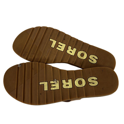 Sorel Women's Tan Leather Flip Flops - 10.5