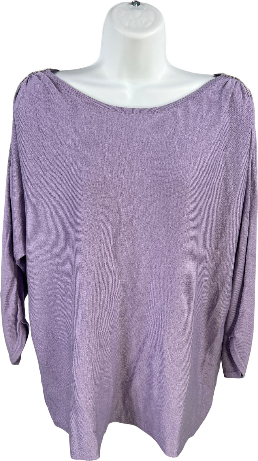 Chicos Women’s Purple 3/4 Slit Sleeve Thin Knit Shirt - 2/US L
