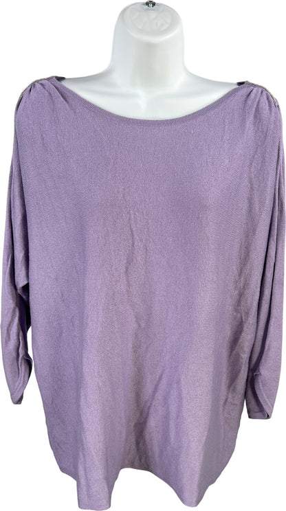 Chicos Women’s Purple 3/4 Slit Sleeve Thin Knit Shirt - 2/US L