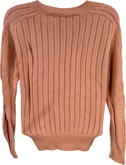 White House Black Market Women’s Pink Long Sleeve Knit Sweater - XS