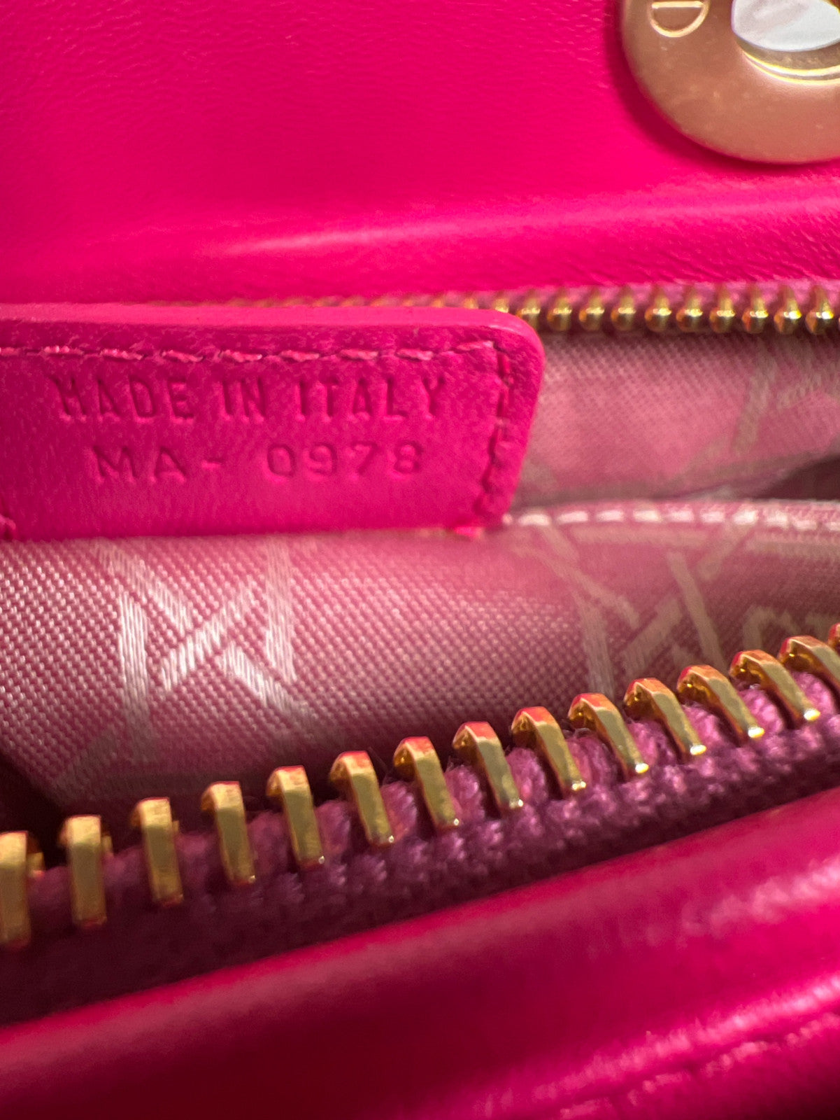 Christian Dior Lady Dior Large Tweed Pink Rose Moyen Rare Vintage Purse