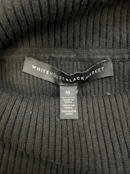 White House Black Market Women’s Black Long Sleeve Ribbed Sweater - M