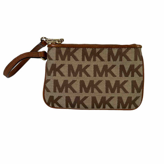 Michael Kors Brown Signature Fabric Small Wristlet Wallet
