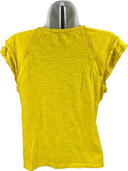 White House Black Market Women’s Yellow Go Getter Short Sleeve T-Shirt - S
