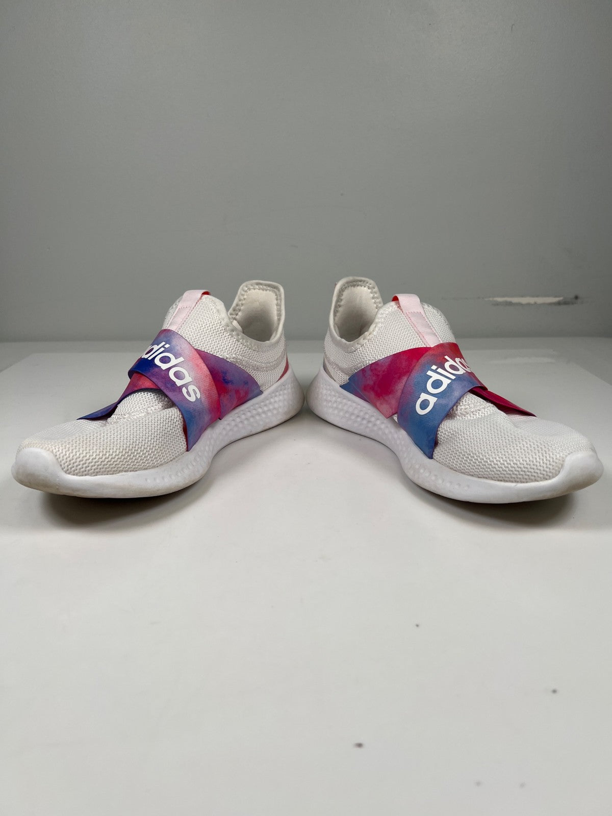 Adidas Women’s White/Pink Cloudfoam Slip On Walking Sneakers - 8.5