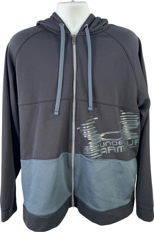 Under Armour Men’s Blue/Black Loose Fit Fleece Lined Pullover Sweatshirt - 2XL