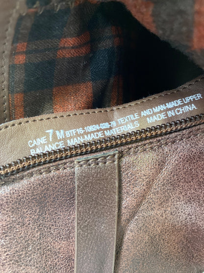 Baretraps Women’s Brown Textile Side Zip Caine Ankle Booties - 7