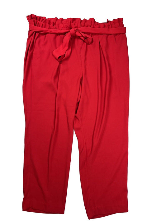 NUEVO Pantalones tobilleros rojos con lazo en la parte delantera de Lane Bryant para mujer - Plus 26