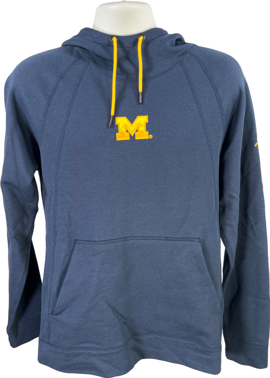 Nike Jordan Men’s Blue U of M Michigan Long Sleeve Pullover Hoodie Sweatshirt- M