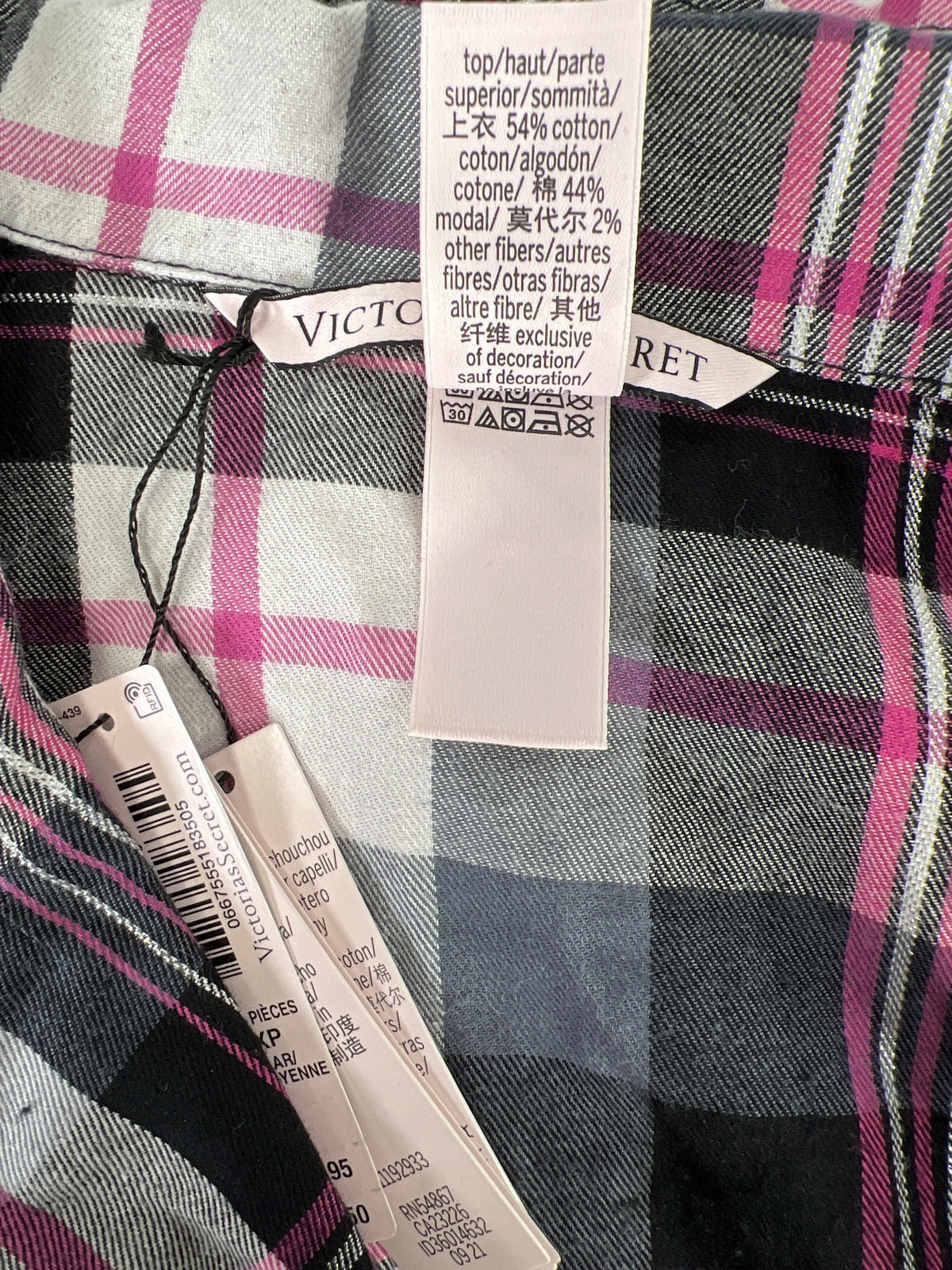 NEW Victoria’s Secret Women’s Pink Plaid Button Up Shirt - XS